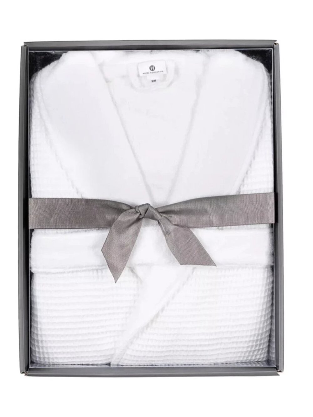 Hotel Collection Cotton Waffle White Bath Robe Shawl Collar All Cotton Small/Med